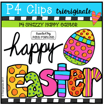 Preview of (FREE) P4 SNAZZY Happy Easter (P4 Clips Trioriginals Clip Art)