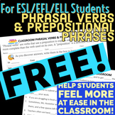 *FREE PDF!* Introduce classroom PHRASAL VERBS to your ESL/EFL students/ELLs!