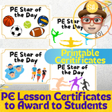 (FREE) PE Lesson Certificates to Award to Students | 4 Designs