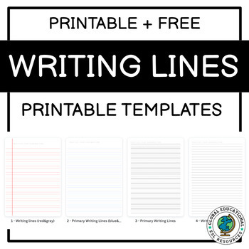 (FREE+PRINTABLE) Pencil Handwriting Lines templates | TPT