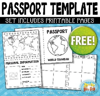 Preview of FREE Passport Booklet Template Bundle {Zip-A-Dee-Doo-Dah Designs}