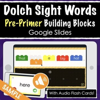 Preview of ✩FREE✩ Pre-Primer - Google Slides Activities and PDF Building Blocks!