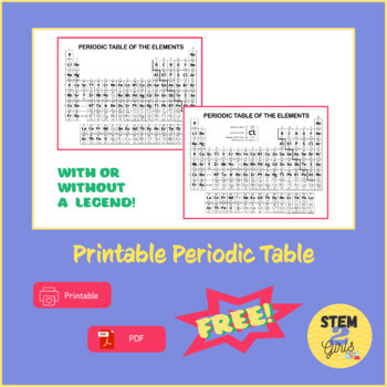 Preview of **FREE** Printable Periodic Table **FREE**