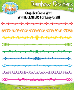 Preview of FREE Rainbow Doodle Page Divider Clipart {Zip-A-Dee-Doo-Dah Designs}