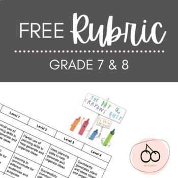 Preview of [FREE] - Rubric - Grade 7 - Ontario - Language - The Day the Crayons Quit