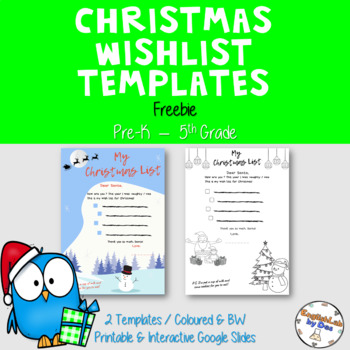 Preview of ***FREE SAMPLE*** Christmas Wish List Templates