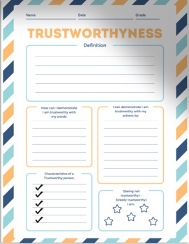 Preview of **FREE** SEL- "Trustworthy" Worksheet