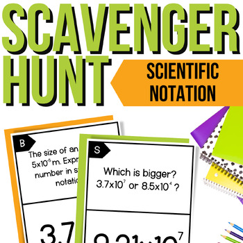 Preview of Scientific Notation Scavenger Hunt | Scientific Notation Activity & Review