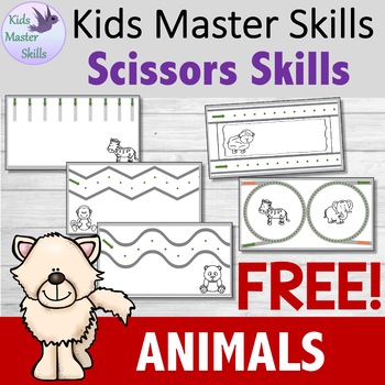 Preview of * FREE * Scissors Skills - ANIMAL Themed Pencil Box Activities