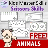 * FREE * Scissors Skills - ANIMAL Themed Pencil Box Activities
