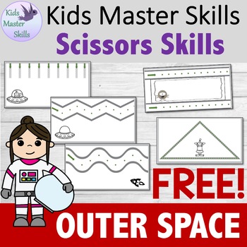 Preview of * FREE * Scissors Skills - OUTER SPACE Themed Pencil Box Activities