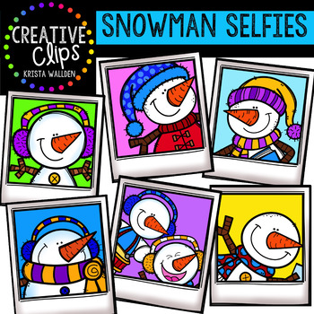 Preview of {FREE} Snowman Selfies {Creative Clips Digital Clipart}