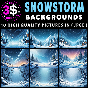 Preview of [ FREE ] Snowstorm Backgrounds – 1O Pictures