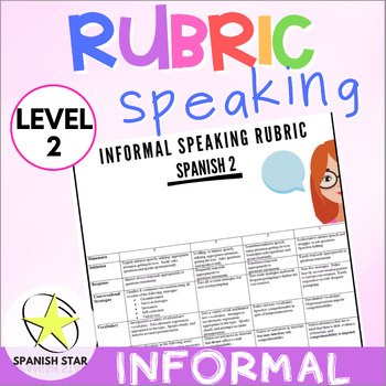 Preview of Informal Speaking Rubric - Level 2