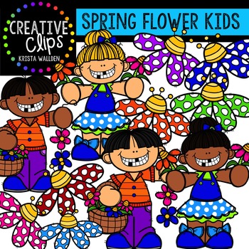 Preview of {FREE} Spring Flower Kids {Creative Clips Digital Clipart}