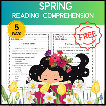 Preview of ★FREE★ Spring Reading Comprehension ║ 4 Reading Passages for Grade 1 