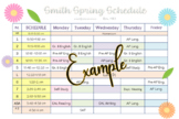 *FREE!* Spring Schedule Template for Teachers! *Editable D