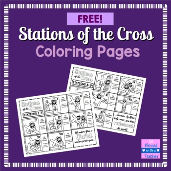 Preview of {FREE!} Stations of the Cross Coloring Activity