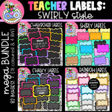 {FREE} Teacher Labels/Frames Clipart: Swirly Style MEGA BU