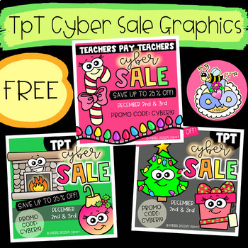 Preview of {FREE} TpT Cyber Sale 2019 Graphics Banners {DobiBee Designs}