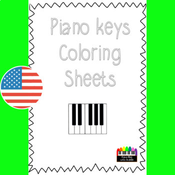 Preview of *****FREE******US Edition PIANO Keys Coloring Sheets