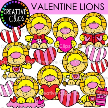 Preview of {FREE} Valentine Lion Clipart {Valentine Clipart}