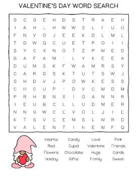 Preview of *FREE* Valentine's Day Activity | Word Search