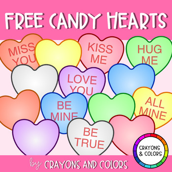 Preview of [FREE] Valentine's Day Candy Heart Clip Art