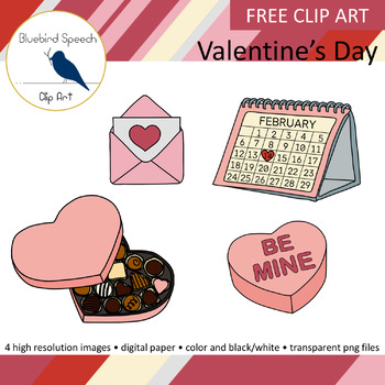 Preview of *FREE* Valentine's Day Clip Art Set - Digital Paper Included