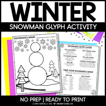 Preview of WINTER Snowman Glyph | No Prep Craft and Bulletin Board Activity