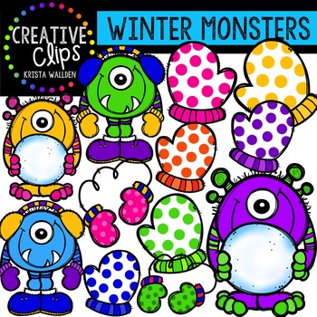 Preview of {FREE} Winter Monsters {Creative Clips Digital Clipart}