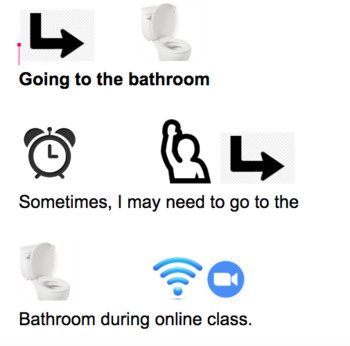 Preview of *FREE* and ~EDITABLE~ Social Story: Going to the Bathroom During Distance Learni