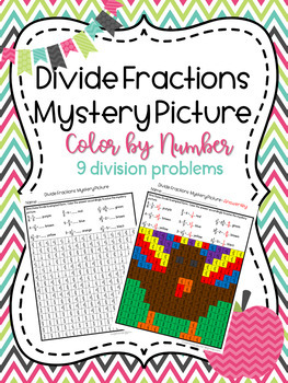 Preview of Divide Fractions Mystery Picture/Color by Number
