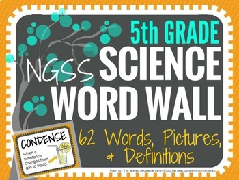Preview of Science Word Wall (NGSS) - 5th Grade - Vocabulary Cards