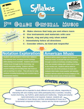 Preview of Editable Middle School Music Syllabi (Syllabus)