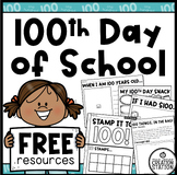FREE 100th DAY OF SCHOOL PRINTABLES | MATH AND WRTING