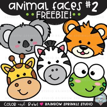 Preview of {FREEBIE #2!} Animal Faces Clipart 2