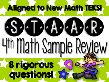 {FREEBIE} 4th Math STAAR Test Prep Review Sampler (Aligned to new TEKS!)