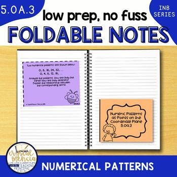 Preview of 5OA3 Numerical Patterns Interactive Notebook Foldable Activities