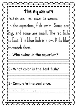 -FREEBIE- 5 Reading Passages for First Grade by Play-Teach-Learn