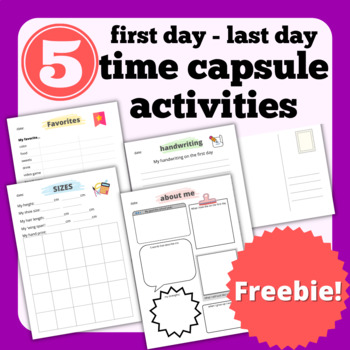 [FREEBIE] 5 first day - last day time capsule activities by Inspire to ...