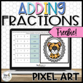 ⭐️FREEBIE⭐️ Adding Fractions with Like Denominators Mystery Picture Pixel Art