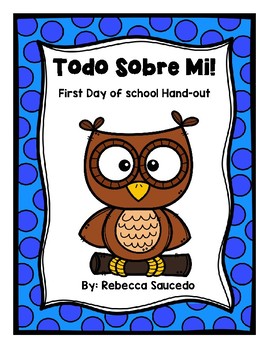 Preview of *FREEBIE* All about Me Owl Themed Back-to-School Worksheet Spanish