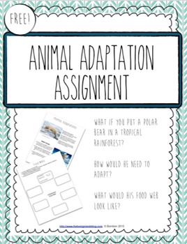Preview of *FREEBIE* Animal Adaptation Polar Bear Assignment!