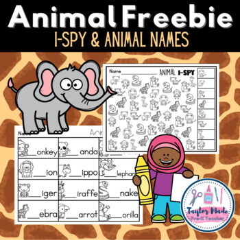FREEBIE** Animal Names & Animal I-Spy by Taylor Made Pre-K Teacher