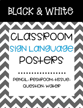 Preview of *FREEBIE* B&W Classroom Sign Language Signals