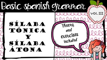 [[FREEBIE]] Basic spanish grammar (Vol.III) LA SÍLABA TÓNICA Y LA ...