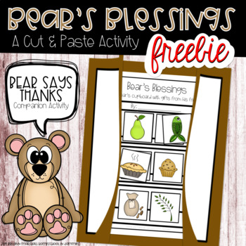 Preview of **FREEBIE** Bear’s Blessings Cut & Paste (Bear Says Thanks Companion Activity)