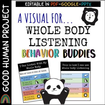 Preview of *FREEBIE* Behavior Buddies: Whole Body Listening | Visual Support + Activity