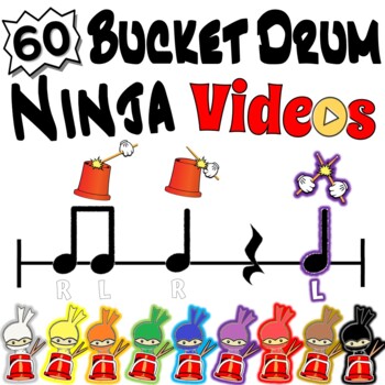 Preview of *FREEBIE* Bucket Drum Ninja | 60 Light Up Rhythm Videos for Bucket Drums